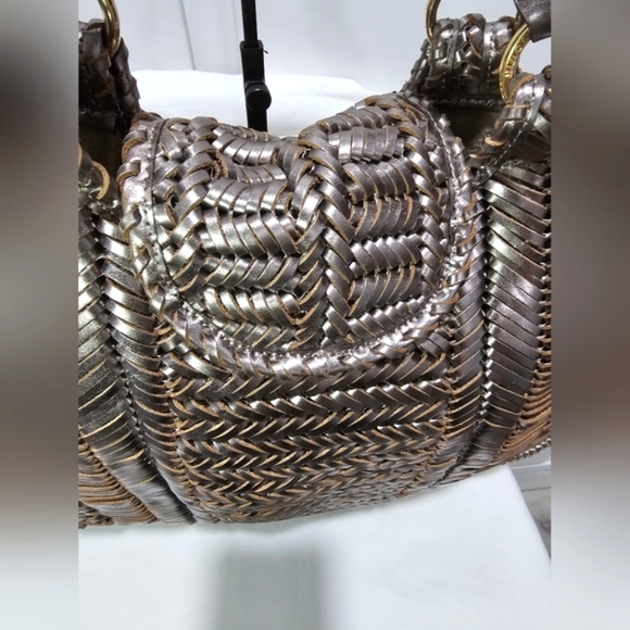 Anya Hindmarch Metallic Woven-Leather Bag - Picture 7 of 16